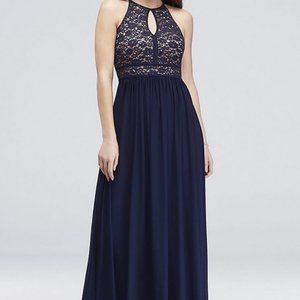 R&M Richards Collection Formal Lace Keyhole Dress